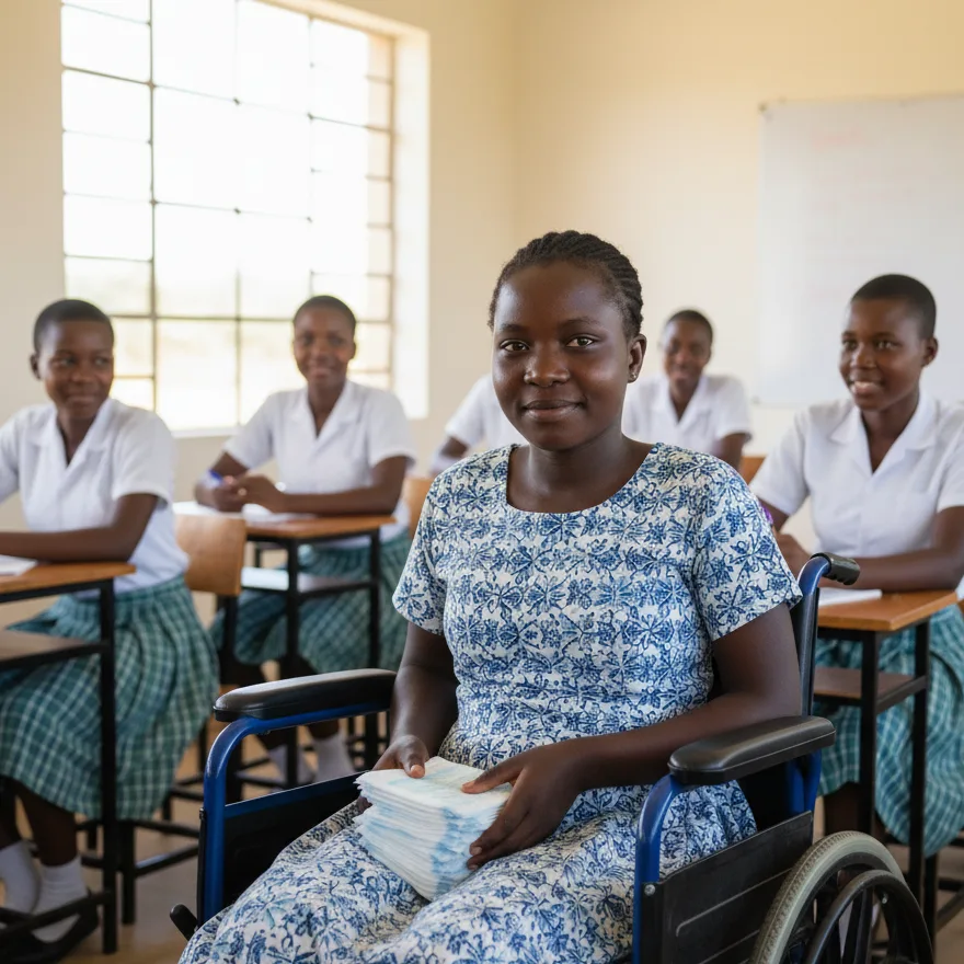 A girl using a wheelchair fully included in her classroom